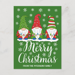 Niedlich Gnomes Frohe Weihnachten Postkarte