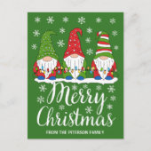 Niedlich Gnomes Frohe Weihnachten Postkarte (Vorderseite)