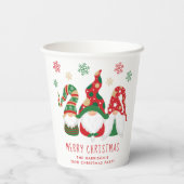 Niedlich Gnomes Frohe Weihnachts-Party Pappbecher (Rückseite)
