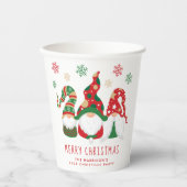 Niedlich Gnomes Frohe Weihnachts-Party Pappbecher (Vorderseite)