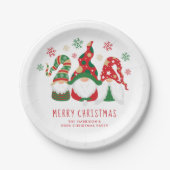 Niedlich Gnomes Frohe Weihnachts-Party Pappteller (Vorderseite)