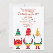Niedlich Gnomes HO HO HO Weihnachts-Party Einladung (Vorderseite)