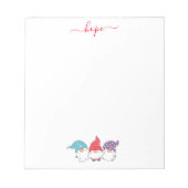 Niedlich Gnomes Hope Script Weihnachten Notizblock (Vorderseite)