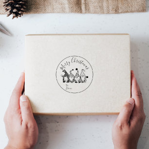 Niedlich Gnomes Modernes Chic Script DIY Weihnacht Permastempel