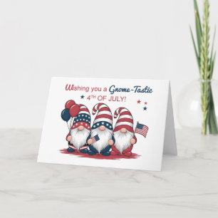 Niedlich Gnomes Patriotic Amerikanische Unabhängig Karte