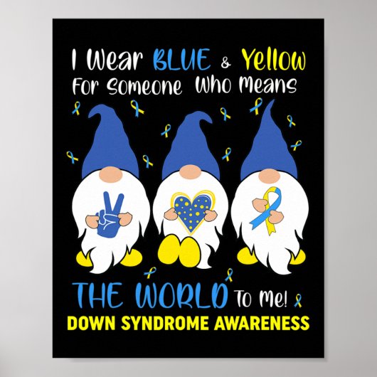 Niedlich Gnomes Peace Liebe Down Syndrome Awarenes Poster (Vorne)