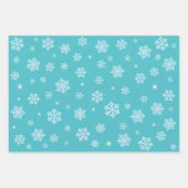 Niedlich Gnomes Snowflakes Blumenstrauß Blauer Nam Geschenkpapier Set (Vorderseite 2)