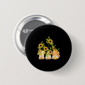 Niedlich Gnomes Sonnenblumen Garten Frauen Sommer Button (Vorne & Hinten)