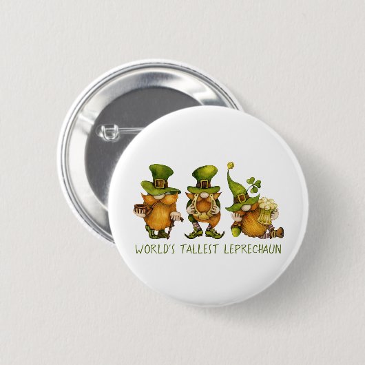 Niedlich Gnomes Tallest Leprechaun St Patrick's Da Button (Vorne & Hinten)