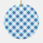 Niedlich Gnomes Unser erstes Weihnachts-Gold Blue Keramik Ornament (Hinten)