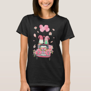Niedlich Gnomes Valentinstag Blume LKW Liebe Herzs T-Shirt