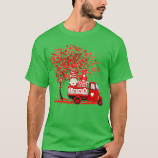 Niedlich Gnomes Valentinstag Red Truck Herz T-Shirt