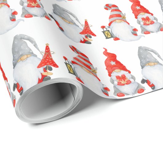 Niedlich Gnomes Weihnachten Geschenkpapier (Rolleneckpunkt)