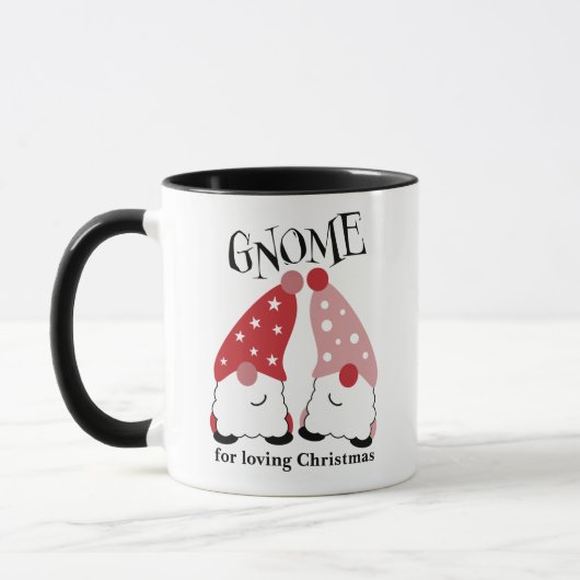 Niedlich Gnomes Weihnachtsfeier Tasse (Rot) (Links)