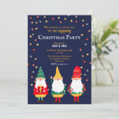 Niedlich Gnomes Xmas Lights Weihnachts-Party Einladung (Stehend Vorderseite)