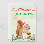 Niedlich Go Nuts Eichhörnchen Weihnachten (Vorderseite)
