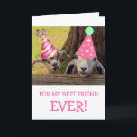 Niedlich Goat Best Friend Geburtstag Karte<br><div class="desc">Fun Card mit zwei besten Freunden in ihrem Party Hüte! Personalisieren Sie die Nachrichten und haben Sie Spaß damit. Foto ©Christine Greenspan</div>