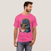 Niedlich Godzilla Eating Ramen T-Shirt (Vorne ganz)