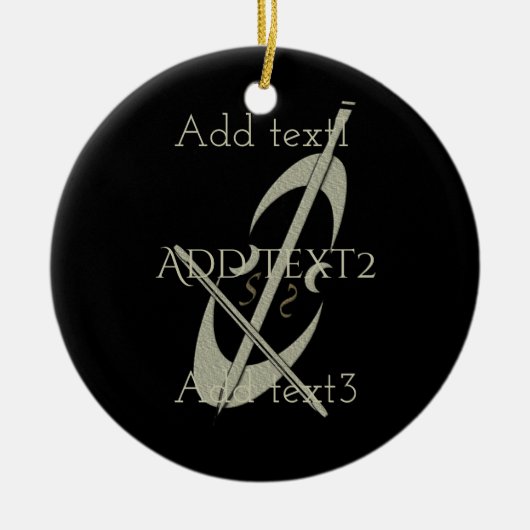 Niedlich Gold Cello Music Fan Keramikornament (Vorne)