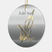 Niedlich Gold Cello Musiker Fan Keramik Ornament (Links)