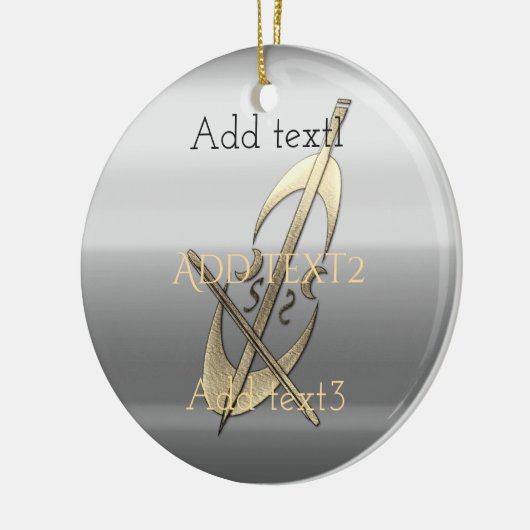 Niedlich Gold Cello Musiker Fan Keramik Ornament (Links)