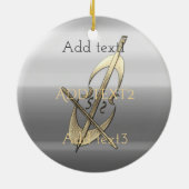 Niedlich Gold Cello Musiker Fan Keramik Ornament (Hinten)