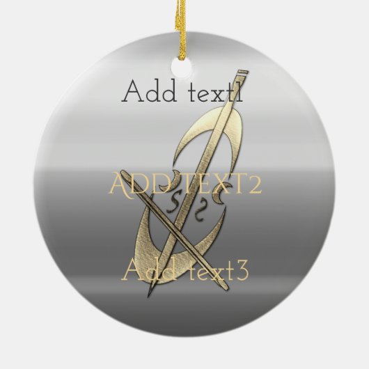 Niedlich Gold Cello Musiker Fan Keramik Ornament (Hinten)