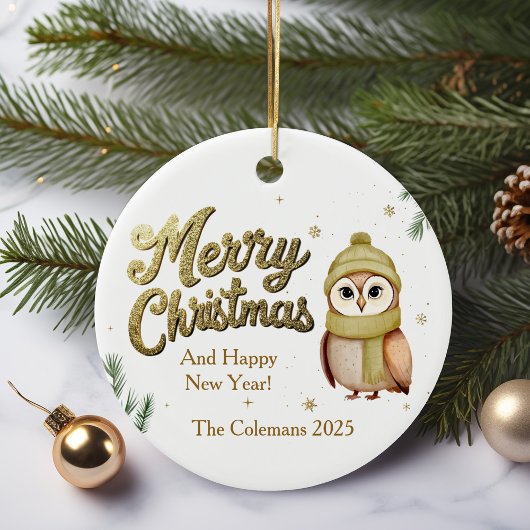 Niedlich Gold Frohe Weihnachtsschale Personalisier Keramik Ornament