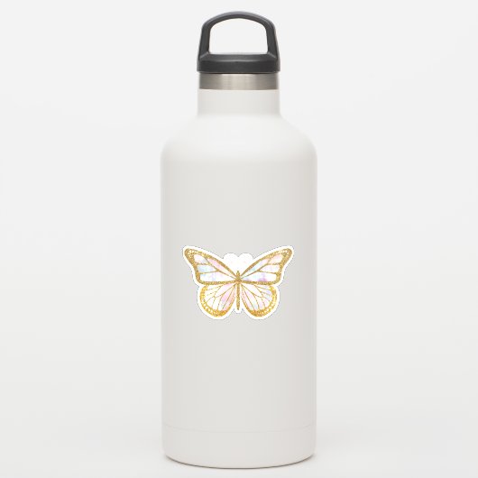 Niedlich-Gold-Glitzer-Butterfly-Aufkleber Aufkleber (Wassserflasche)
