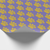 Niedlich Gold Glitzer Paw Prints Pet Lovers lila Geschenkpapier (Ecke)