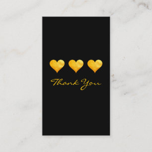 Niedlich Gold Hearts Vielen Dank Visitenkarte