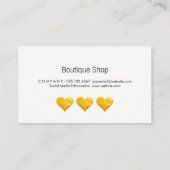 Niedlich Gold Hearts Vielen Dank Visitenkarte (Rückseite)