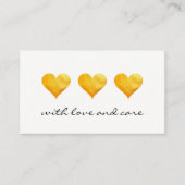 Niedlich Gold Hearts Vielen Dank Visitenkarte (Vorderseite)