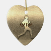 Niedlich-Gold-Jogger-Athletikmarathon Keramik Ornament (Rechts)