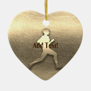 Niedlich-Gold-Jogger-Athletikmarathon Keramik Ornament