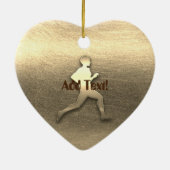 Niedlich-Gold-Jogger-Athletikmarathon Keramik Ornament (Hinten)