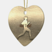 Niedlich-Gold-Jogger-Athletikmarathon Keramik Ornament (Links)