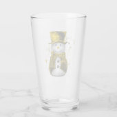 Niedlich Gold Snowman Weihnachten Glas (Rückseite)