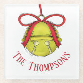 Niedlich Gold Whimsiday Weihnachten Custom Glasuntersetzer (Vorderseite)