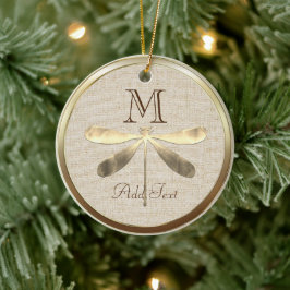 Niedlich-Golddrachenmonogramm Keramik Ornament