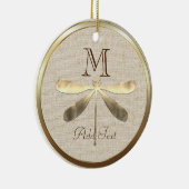 Niedlich-Golddrachenmonogramm Keramik Ornament (Rechts)