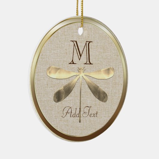 Niedlich-Golddrachenmonogramm Keramik Ornament (Rechts)