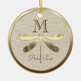 Niedlich-Golddrachenmonogramm Keramik Ornament