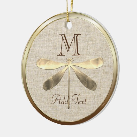 Niedlich-Golddrachenmonogramm Keramik Ornament (Links)