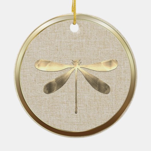 Niedlich-Golddrachenmonogramm Keramik Ornament (Hinten)