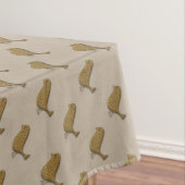 Niedlich Golden Bird Linen Textur Gemustert Tischdecke (Beispiel)