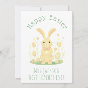 Niedlich Golden Easter Bunny Kindergarten Lehrer Feiertagskarte