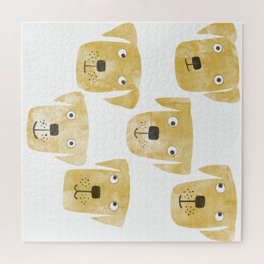 Niedlich Golden Labrador Retriever Dog Wasserfarbe Puzzle (Horizontal)