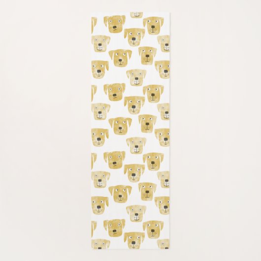 Niedlich Golden Labrador Retriever Dog Wasserfarbe Yogamatte (Rückseite)