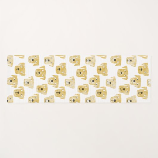 Niedlich Golden Labrador Retriever Dog Wasserfarbe Yogamatte (Vorderseite (Horizontal))